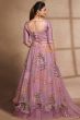 Lavender Printed Frilled Lehenga Choli