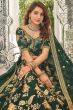Green Embroidered Art Silk Lehenga Choli