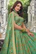 Green Floral Print Embroidered Lehenga Choli