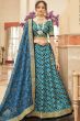 Blue Art Silk Embroidered A Line Lehenga Choli