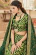 Green Art Silk Embroidered A line Lehenga Choli