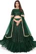 Dark Green Party Wear Lehenga Choli With Sequins Work