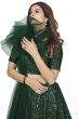 Dark Green Party Wear Lehenga Choli With Sequins Work