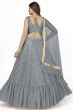 Grey Party Wear Lehenga Choli With Sequins Work