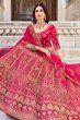 Magenta Pink Velvet Embroidered Lehanga Choli