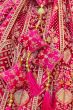Magenta Pink Velvet Embroidered Lehanga Choli