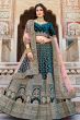 Blue Velvet Embroidered Lehanga Choli