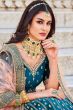 Blue Velvet Embroidered Lehanga Choli
