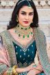 Blue Velvet Embroidered Lehanga Choli