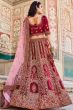 Maroon Velvet Embroidered Lehanga Choli