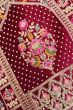 Maroon Velvet Embroidered Lehanga Choli