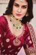 Maroon Velvet Embroidered Lehanga Choli