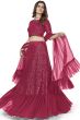Deep Pink Party Wear Lehenga Choli With Sequins Work