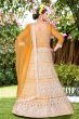 Orange Net Embroidered Lehanga Choli