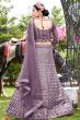 Dusty Purple Net Sequins Work Lehanga Choli with Heavy Embroidery