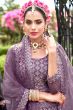 Dusty Purple Net Sequins Work Lehanga Choli with Heavy Embroidery