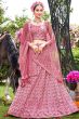 Pink Net Sequins Work Lehanga Choli with Heavy Embroidery