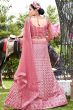 Pink Net Sequins Work Lehanga Choli with Heavy Embroidery
