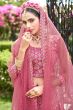 Pink Net Sequins Work Lehanga Choli with Heavy Embroidery