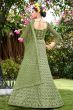 Green Net Sequins Work Lehanga Choli with Heavy Embroidery