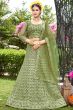 Green Net Sequins Work Lehanga Choli with Heavy Embroidery