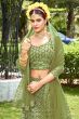 Green Net Sequins Work Lehanga Choli with Heavy Embroidery