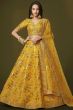 Yellow Ochre Silk Sequins Work Lehanga Choli