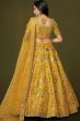 Yellow Ochre Silk Sequins Work Lehanga Choli