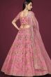 Pink Silk Sequins Work Lehanga Choli