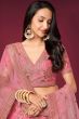Pink Silk Sequins Work Lehanga Choli