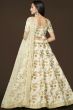 Cream Silk Sequins Work Lehanga Choli