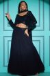 Navy Blue Sequins Embellished Georgette Lehenga Choli