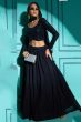 Navy Blue Sequins Embellished Georgette Lehenga Choli