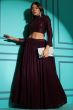 Wine Sequins Embellished Georgette Lehenga Choli