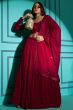 Red Embellished Georgette Lehenga Choli
