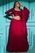 Red Embellished Georgette Lehenga Choli