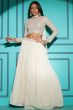 Pearl White Embellished Georgette Lehenga Choli