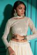 Pearl White Embellished Georgette Lehenga Choli