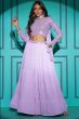 Lavender Embellished Georgette Lehenga Choli