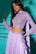 Lavender Embellished Georgette Lehenga Choli
