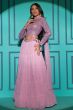 Purple Embellished Georgette Lehenga Choli