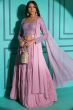 Purple Embellished Georgette Lehenga Choli