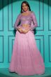 Purple Embellished Georgette Lehenga Choli