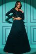 Dark Green Embellished Georgette Lehenga Choli