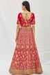 Red Dori Embroidered Velvet Lehenga Set