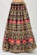 Dark Maroon Dori Embroidered Velvet Lehenga Set