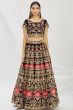 Dark Maroon Dori Embroidered Velvet Lehenga Set