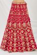Cherry Red Sequins Embroidered Velvet Lehenga Set