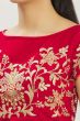 Cherry Red Sequins Embroidered Velvet Lehenga Set