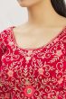 Red Embroidered A Line Lehenga